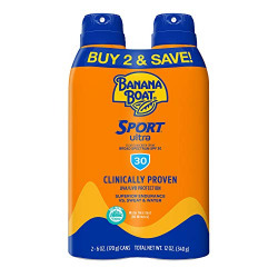Banana Boat Sport Ultra, Reef Friendly, Broad Spectrum Sunscreen Spray, SPF 30, 6oz. - Twin Pack