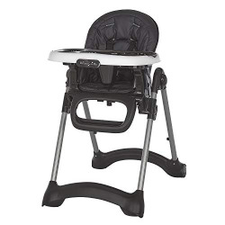 Dream On Me Solid Times High Chair | Compact & Sleek High Chair | Multiple Recline & Height Positions | Light Weight Portable Highchair, Black (243-BLK)