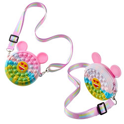 Fun Pop Fidget Purses with Strap (Pink Rainbow Mouse)