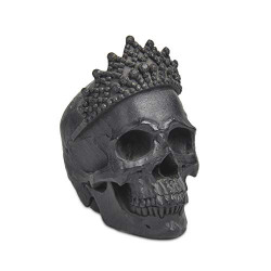Skull-Decor Halloween-Decorations - Vintage-Human Head-Sculpture with Crown for Indoor Home Party 3.7L x 2.8W x 4.2H inch Newman House Studio