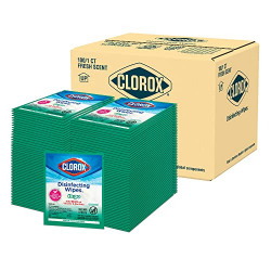 Clorox Disinfecting Wipes to Go, Bleach Free Cleaning Wipes, Fresh Scent, Individually Wrapped, 1 Count Each, (Pack of 100)
