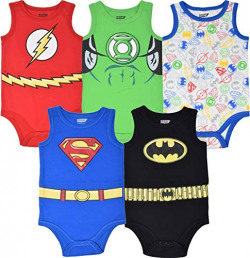 DC Comics Justice League Baby Boys 5 Pack Sleeveless Bodysuits 24 Months