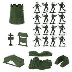 NUOBESTY 100pcs Military Soldier Model Toys Men Action Figures Small Battlefield Combat Battle Playset for Boys Play Birthday Party Favors