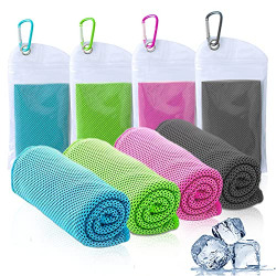 Amgico 4 Packs Cooling Towel, (40 x12 ) Instant Cooling Towel for Neck, Microfiber Towels for Sports Gym Fitness Yoga Jogging Running & Outdoor Activities Cool Towel