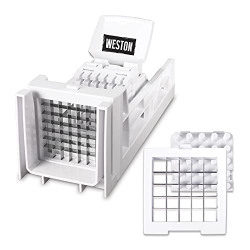 Weston French Fry Cutter Machine and Veggie Dicer with 2 Stainless Steel Cutting Blades, White (36-3301-W)