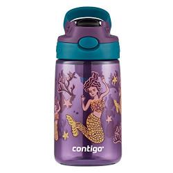 Contigo Kids Water Bottle with Redesigned AUTOSPOUT Straw, 14 oz., Eggplant & Mermaid