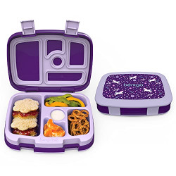 Bentgo Kids Prints Leak-Proof, 5-Compartment Bento-Style Kids Lunch Box - Ideal Portion Sizes for Ages 3 to 7 - BPA-Free, Dishwasher Safe, Food-Safe Materials (Unicorn)