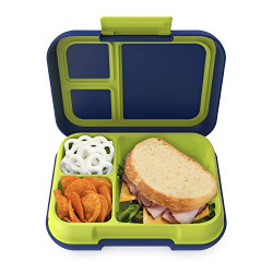 Bentgo Pop - Leak-Proof Bento-Style Lunch Box with Removable Divider for 3-4 Compartments - Perfect for Kids 8+ and Teens, Microwave/Dishwasher Safe, BPA-Free & Sustainable (Navy Blue/Chartreuse)