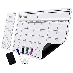 Amazon Basics Magnetic Dry Erase Whiteboard Calendar, 12  x 17 , Includes 4 markers and eraser