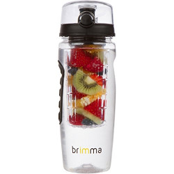 Brimma Fruit Infuser Water Bottle - 32 oz 0.25 gallon Water Bottle, Large Leakproof Plastic Fruit Infusion Water Bottle for Gym, Bike, Camping, and Travel