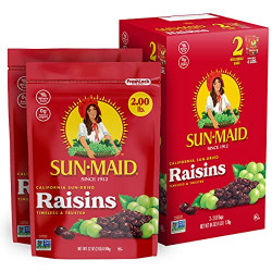 Sun-Maid California Raisins | 32 Ounce Bags | Pack of 2 | Whole Natural Dried Fruit | No Artificial Flavors | Non-GMO | Vegan And Vegetarian Friendly