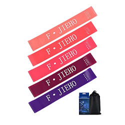 FJIEHO Resistance Bands Exercise Loop Mini Women Workout Butt and Legs Fitness Band for Working Out Set of 5 Suitable for Home, Gym, Outdoor, Office Rest Area