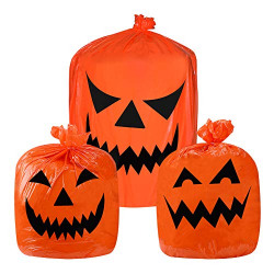 Halloween Pumpkin Bags Plastic Trash Bags Fall Leaf Bags for Outdoor Halloween Decoration