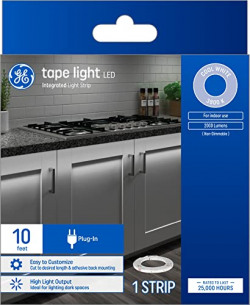 GE LED Tape Light, Cool White, 10-Feet, Plug-In, Indoor Use (1 Pack)