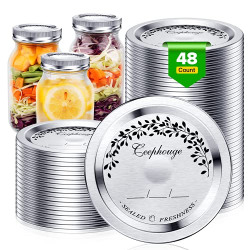 48 Pcs, Regular Mouth Canning Lids for Ball Kerr Jars Split-Type Thick Metal Mason Jar Lids for Canning, Food Grade Material Airtight & Leak Proof for Regular Mouth Jars