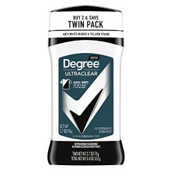 Degree Men UltraClear Antiperspirant Deodorant 72-Hour Sweat & Odor Protection Black + White Antiperspirant For Men With MotionSense Technology, 2.7 Ounce (Pack of 2)