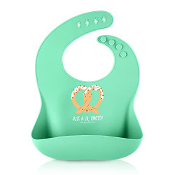 Silicone Baby Bibs - Waterproof, Easy Wipe Silicone Bib for Babies, Toddlers - Baby Feeding Bibs with Large Food Catcher Pocket - Travel Bibs Set for Boys, Girls - Food Grade BPA Free (Pretzel)
