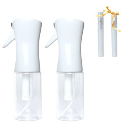 Yvnicll Continuous Spray Water Bottle, Hair Mist Sprayer 2 Pack 6.7oz /200ml for Hair Styling , Plants, Cleaning, Misting & Skin Care BPA Free(Clear)