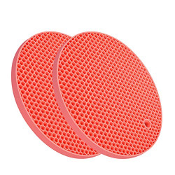 Silicone Pot Holders Premium Trivets Mat Hot Pads for Table Countertop Trivet for Hot Dishes Non-Slip & Heat Resistant Modern Kitchen Trivets for Hot Pots and Pans Christmas DcorPink