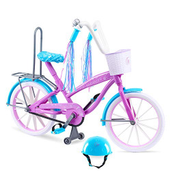 Journey Girls Bike with Helmet, Streamers, Basket, and Wheels that Roll for 18-Inch Journey Girls Doll, by Just Play