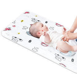 Baby Changing Pad with Waterproof, Portable Changing Mat Travel for Baby or Small Toddler, Cotton Muslin Changing Table Cover Liners with Ultra Soft, 27 x19 inches