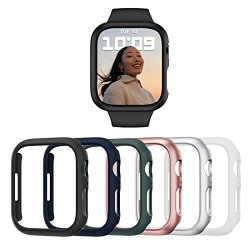Kakufunny 6 Pack Case Compatible for Apple Watch Series 7 45mm, Hard PC Bumper Cover Protective Case Frame Compatible with iWatch 7 45mm, Accessories (No Screen Protector)