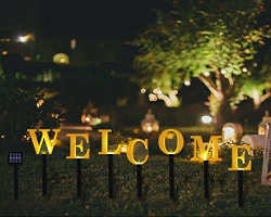 Lighted Welcome Sign, Waterproof Solar Light Welcome Signs with Stakes for Yard Outdoor Outside Lawn Decorations, Unique Welcome Back Home Signs Yard Signs