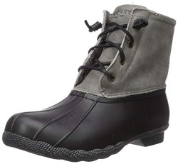 Sperry Womens Saltwater Boots, Black/Grey, 11