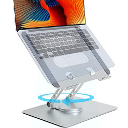 Laptop Stand 360 Swivel Adjustable - Portable Foldable Ergonomic Aluminum Laptops Holder for Office Work from Home Gifts Compatible with 10 to 17 Inch All MacBook Pro Lenovo HP Notebook Computer