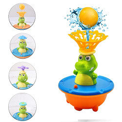 Fountain Crocodile Bath Toys,Sprinkler Light Up Bathtub Toy,5 Modes Spray Water Bath Toy for 1 2 3 4 5 6 7 8 Year Old Boys Girls Kids,for Bathroom Swimming Pool Indoor Outdoor
