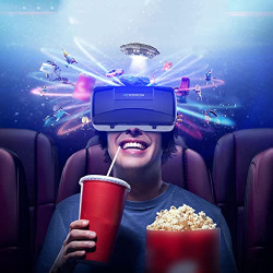Cagogo 3D VR Glasses Virtual Reality Headset, 3D Virtual Reality Game Helmet, Digital Glasses, 360  Panoramic Immersive Experience, Allowing Myopia Within 600 