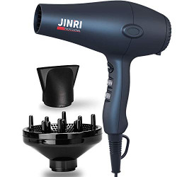 Jinri Hair Dryer Sterilization Professional Salon Ionic Sterilization Blow Dryer with Concentrator & Diffuser, Light Weight Low Noise Hair Blow Dryers, Black (Black)