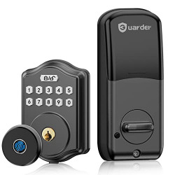 Smart Keyless Entry Door Lock, Guarder Smart Deadbolt with Fingerprint/Keypad Code/Key, Deadbolt Smart Lock with 300 User,IP 56 Waterproof Front Door Lock Easy to Install for Door Security