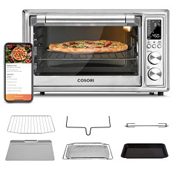 COSORI Smart 12-in-1 Air Fryer Toaster Oven Combo Convection Rotisserie & Dehydrator for Chicken, Pizza and Cookies, Recipe&Accessories Included, 30L, Silver  A Certified for Humans Device