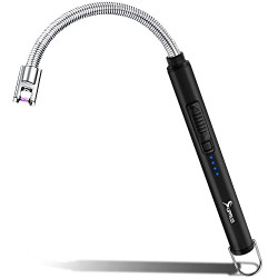 SUPRUS Electric Lighter Candle Lighter USB Type C Rechargeable Lighter Steel Shell & Hanging Hook with 360 Flexible Neck