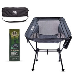 Xplorer Lifestyle Ultralight Backpacking Chair - Wide Heavy Duty Comfortable Folding Camping Chairs for Adults - Easy to Carry Hiking Chair with Storage Pocket, Water Bottle Holder & Carrying Case