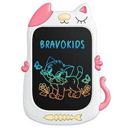 Bravokids Toddler Girl Toys Gifts - Little Girls Toys for 3 4 5 6 8 Year Old, 8.5' LCD Writing Tablet Doodle Board Kids Educational Learning Toys Birthday Gifts for Girls Boys Age 3-8 (White Pink)