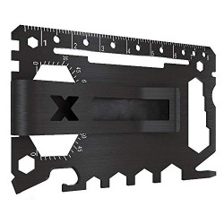 Multi tool 47 in 1 Credit Card Size Outdoor Camping Survival Accessories - Multipurpose Gear Gadget Tools for Man Portable -Stocking Stuffers Gifts for Men Christmas-Every Day Carry (With Money Clip)