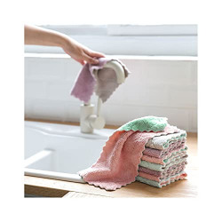 BLUGY Non Stick Oil Coral Velvet Hanging Hand Towels, Kitchen Dishclout Cleaning Cloth and Dish Cloth, Non-Oil Hand Towel for Kitchen, Bathroom 1pc