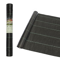 COLORFULHOPE 4ft x 100ft Weed Barrier Landscape Geotextile Fabric Block 3.2 OZ Heavy Duty Woven Weed Control Fabric Garden Premium Ground Cover Weed Control Polyethylene