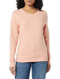 Amazon Essentials Women's French Terry Fleece Crewneck Sweatshirt, Pale Peach, X-Large