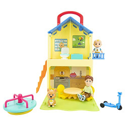 CoComelon Deluxe Pop n' Play House - Transforming Playset - Features JJ, JJs Dad, Bingo The Puppy, and Home Accessories  Toys for Kids, Toddlers, and Preschoolers