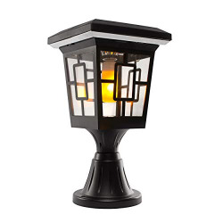 SOLARBASICS SB-57B Luna Flame Bulb Solar Accent Light: Stake, Pier and Wall Mounts, LED, Black, 1-Pack