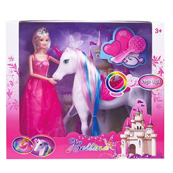 Magical Lights Unicom and Princess Doll, Horse Toys Playset, Unicorn Toys Princess Gifts for 3 to 7 Year Olds Girls Kids