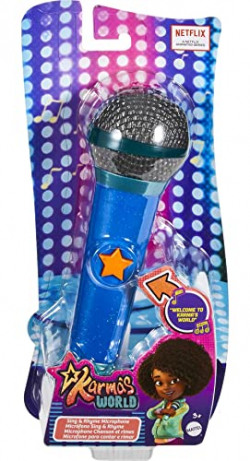 Karmas World Sing & Rhyme Microphone (7.7-in) with Lights & Sounds, Toys from Netflix Original Series for Kids and Fans Ages 3Y+