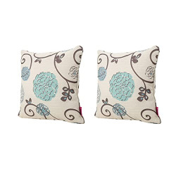 Christopher Knight Home Ippolito Fabric Pillows, 2-Pcs Set, White and Blue Floral