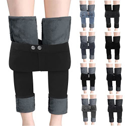 Women's Fleece Lined Jeans, Winter Thermal Flannel Jeans Thick Skinny Warm Slim Skinny Stretch Denim Jeggings Pants