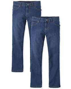 The Children's Place Girl's Basic Bootcut Jeans, Victory Blue Wash, 16