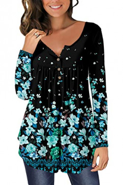 womens floral blouse 3x womens dress plus size blouses for women 3x flowy loose fitting top for women BlackTeal 3X-Large