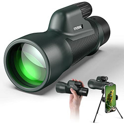 12X55 Monocular Telescope -HD Monocular with Smartphone Holder, IPX7 Waterproof High Power Monocular for Adults and Kids, BAK4 Prism for Bird Watching, Hiking, Hunting, Traveling Gifts for Men